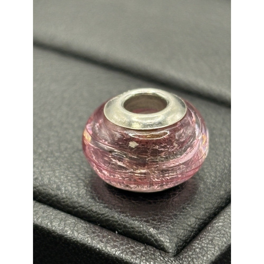 Murano Sterling Silver Glass Pink Italy Charm 925 H20